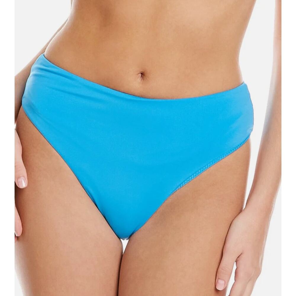 Andie The 90s High Waisted Swim Bottoms Azul Blue Cheeky High Leg Retro Small